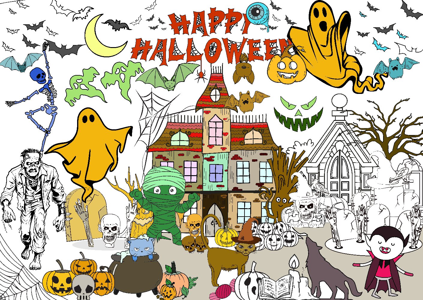 Kolorowanka Podłogowa XXL: Happy Halloween