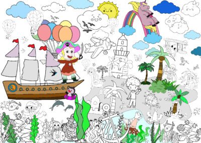 Kolorowanka Podłogowa XXL: Wyspa skarbów