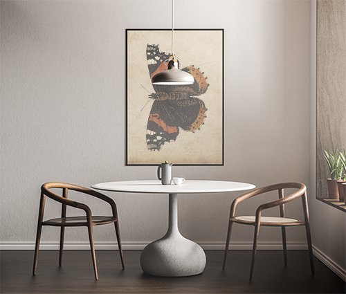 Plakat Motyl Retro Kompozycja