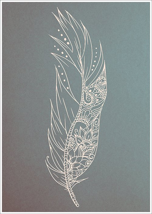 Plakat Piórko z wzorkami
