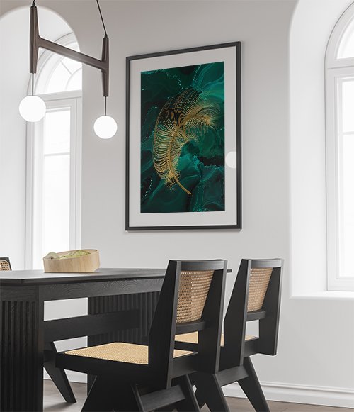 Plakat Złote pióro kompozycja