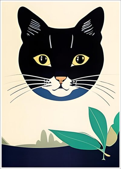 Plakat Czarny kot