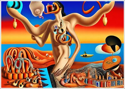 Plakat Kobiece ciało w stylu Salvadora Dali