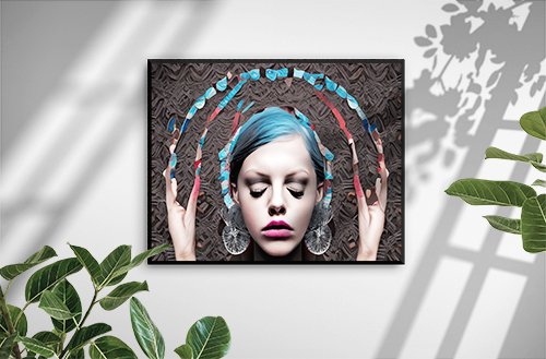 Plakat Kobieta z aurą kompozycja