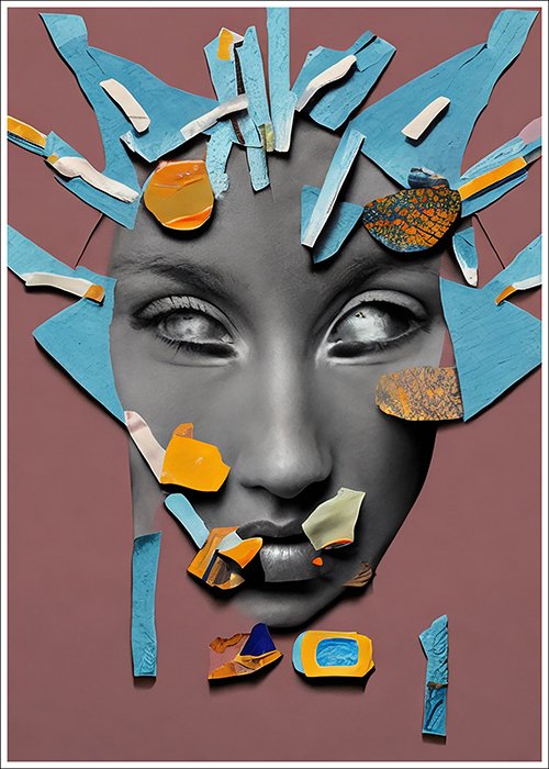 Plakat Kolażowa twarz