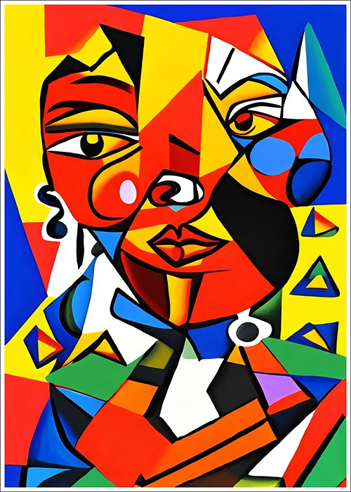 Plakat Kolorowy Człowiek w stylu Picasso