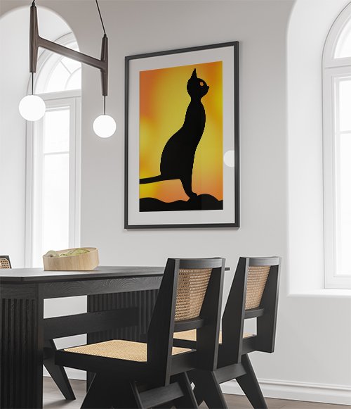 Plakat Kot demon kompozycja