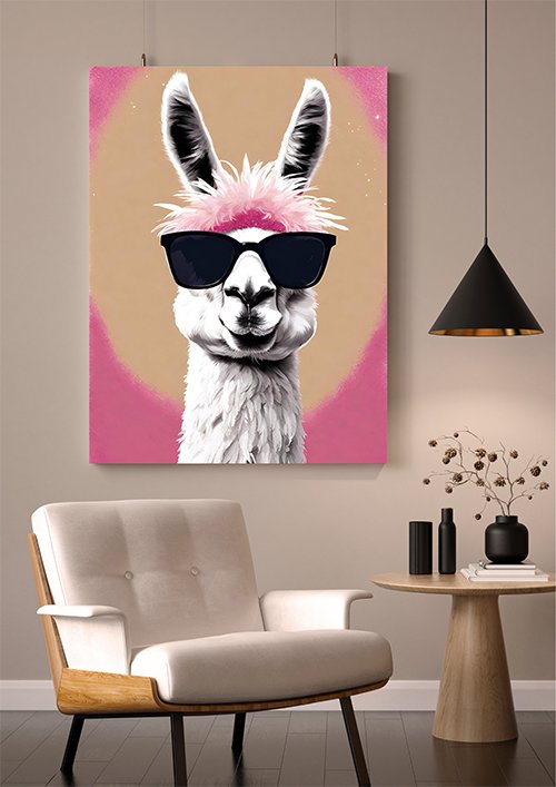 Plakat Lama krejzolka Kompozycja