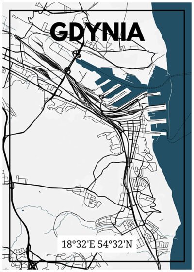 Plakat Mapa Gdynia