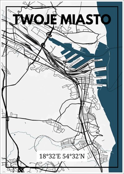 plakat mapa Twojego miasta