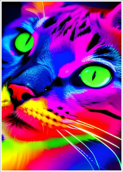 Plakat Neonowy kot