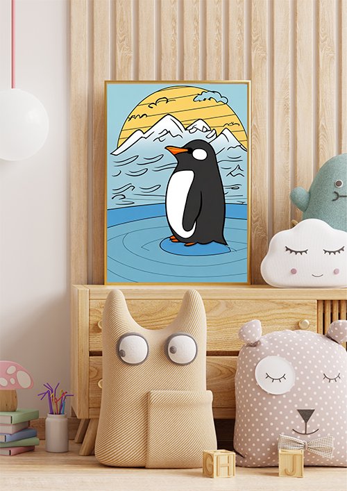 Plakat Pingwinek kompozycja