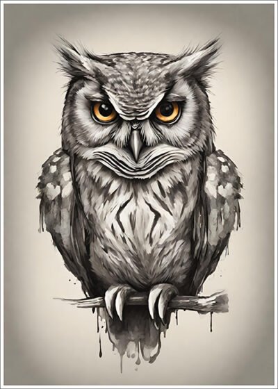 Plakat Sowa z żółtymi oczami