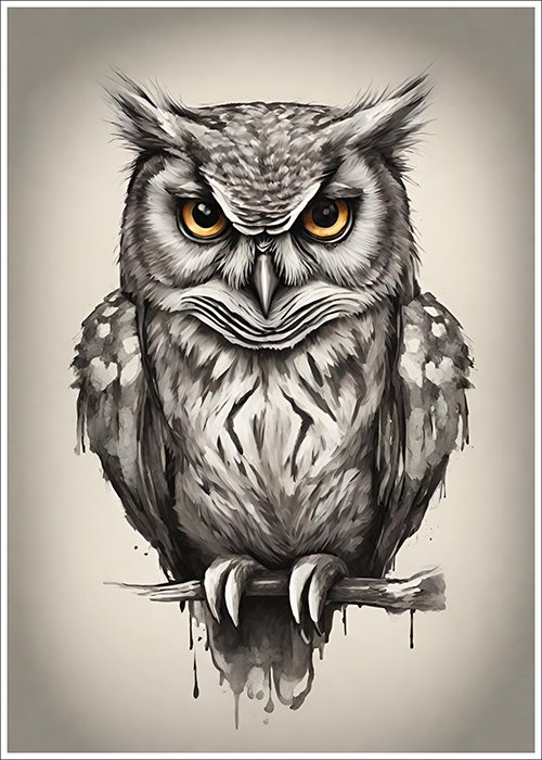 Plakat Sowa z żółtymi oczami