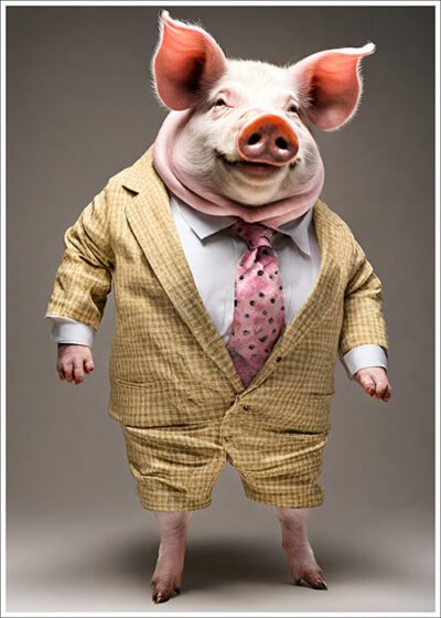 Plakat Świnia w garniturze