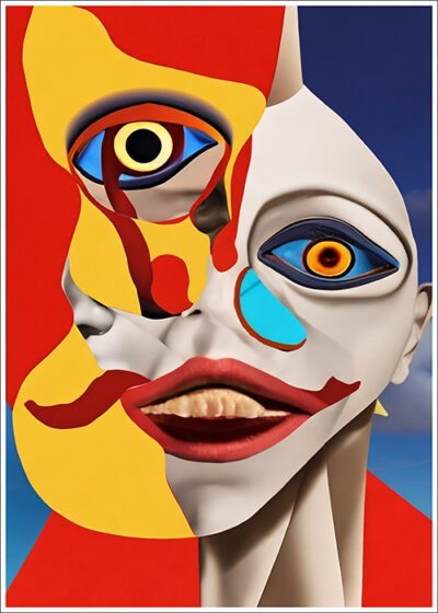 Plakat Twarz w stylu Salvadora Dali