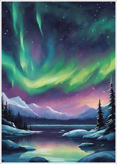 Plakat Zorza w górach 2