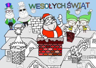 Kolorowanka Podłogowa XXL: Święty Mikołaj w kominie