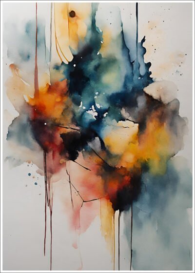 Plakat Abstrakcja barwny dym 3