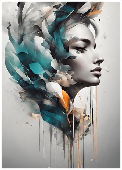 Plakat Barwny profil kobiety