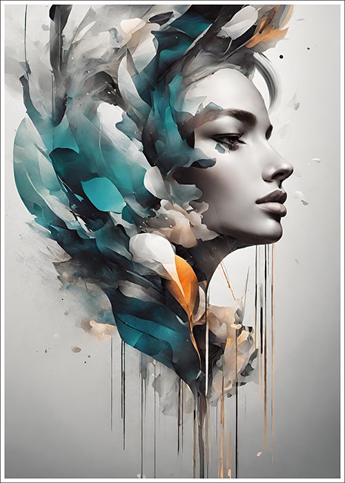 Plakat Barwny profil kobiety