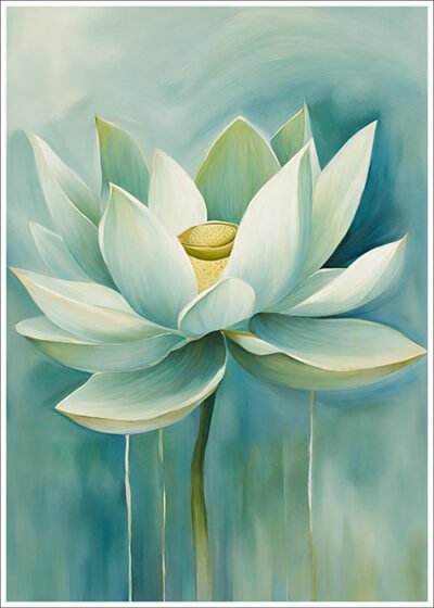 Plakat Białawo-zielonkawy świat