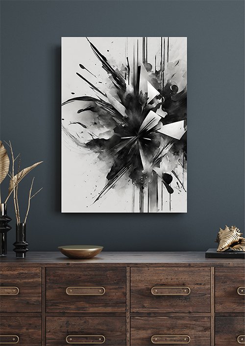 Plakat Czarne rozbicie kompozycja