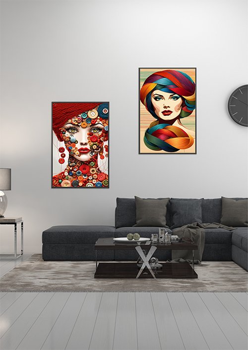 Plakat Dziewczyna z guzików kompozycja2