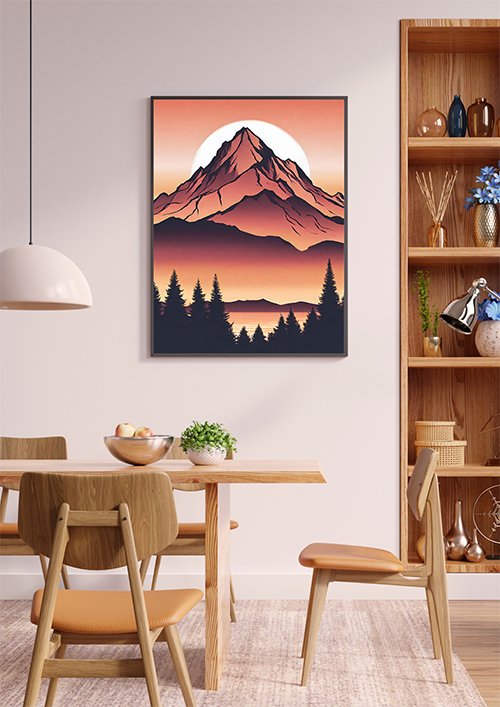 Plakat Góry romantycznie kompozycja