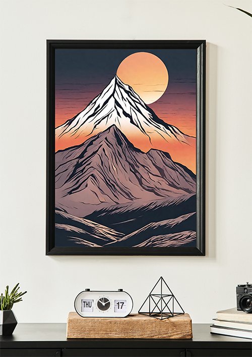 Plakat Góry w Czerwieni kompozycja