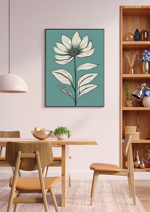 Plakat Jasny delikatny kwiat Kompozycja