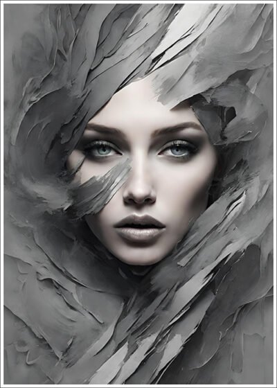 Plakat Kobieta otulona srebrem