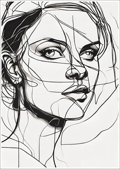 Plakat Kobieta rysowana kreską