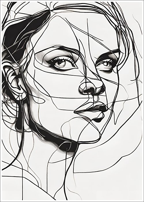 Plakat Kobieta rysowana kreską