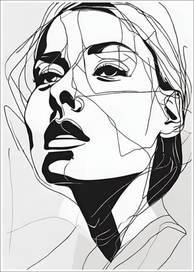 Plakat Kobieta rysowana kreską 2