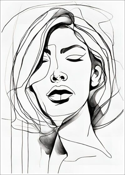 Plakat Kobieta rysowana kreską 3