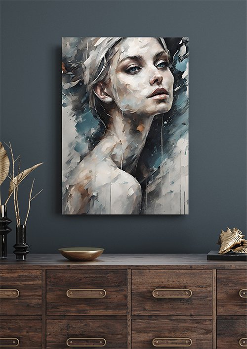 Plakat Kobieta w rozmyciu kompozycja