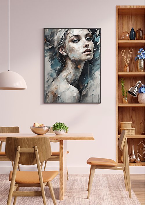 Plakat Kobieta w rozmyciu kompozycja