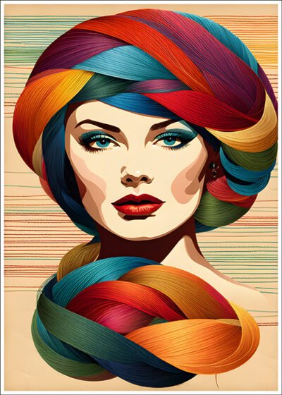 Plakat Kobieta Włóczka