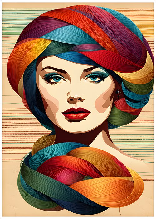 Plakat Kobieta Włóczka