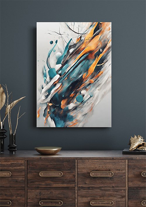 Plakat Lecące barwy kompozycja