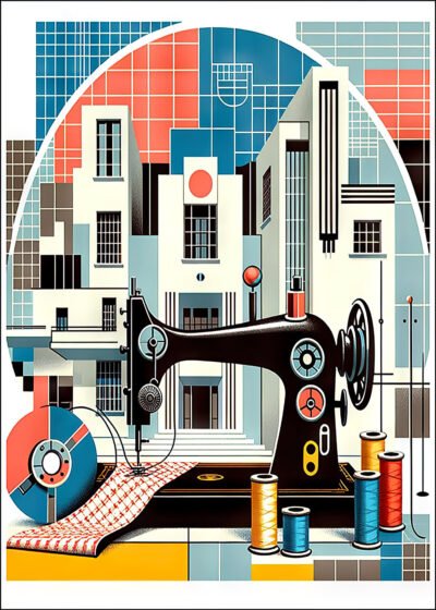 Plakat Maszyna do szycia artystycznie