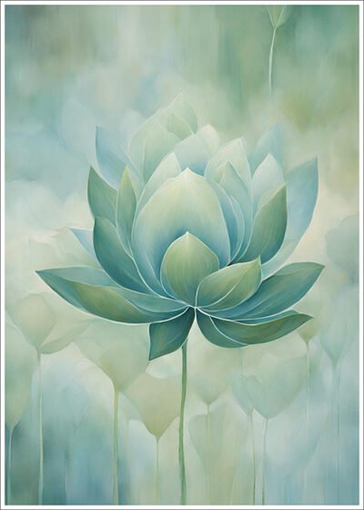 Plakat Niebieskawo-zielonkawy kwiat