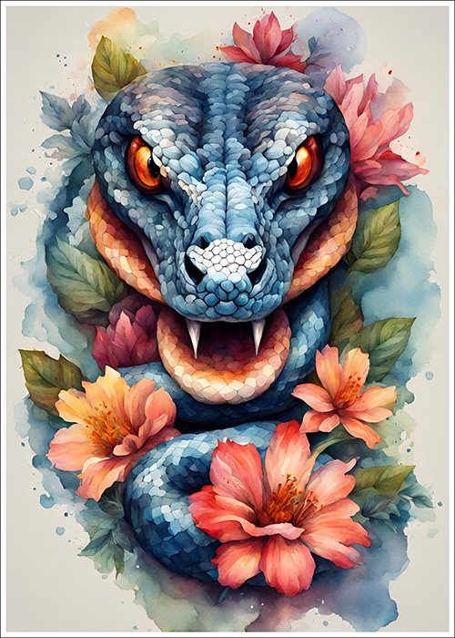 Plakat Pastelowy wąż