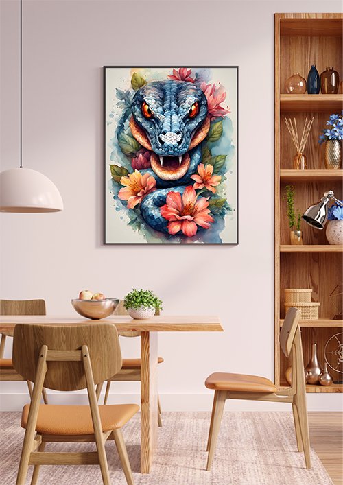 Plakat Pastelowy wąż kompozycja