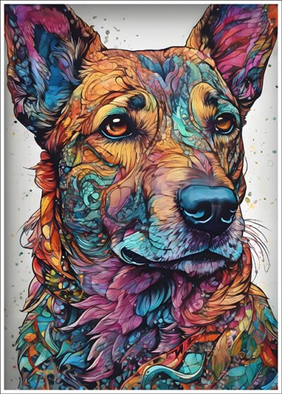 Plakat Pies w kolorze artystycznie