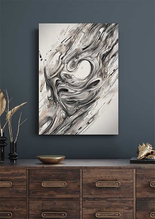 Plakat Płynne srebro kompozycja