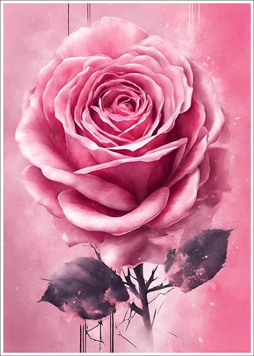 Plakat Różowa róża