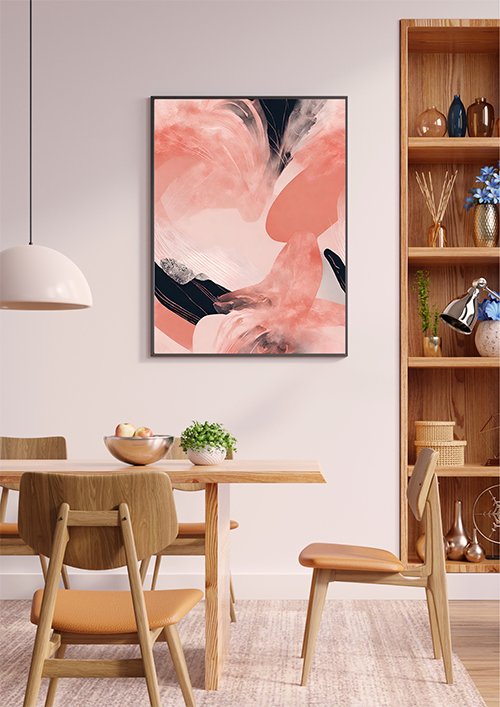 Plakat Różowa abstrakcja kompozycja