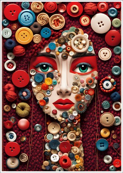Plakat Twarz z guzikami